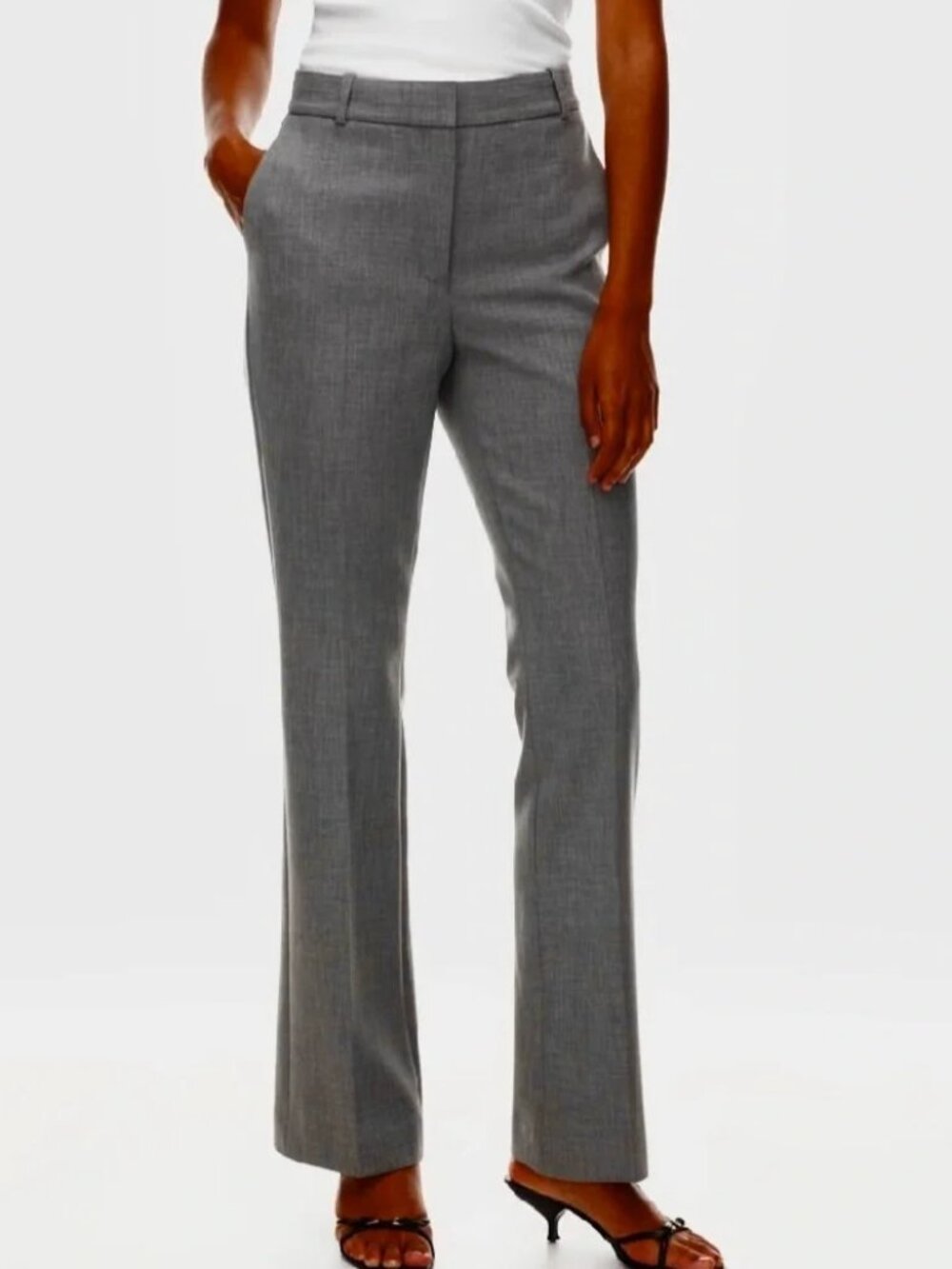 Aritzia Babaton Gray High-Rise Flare Program Pant